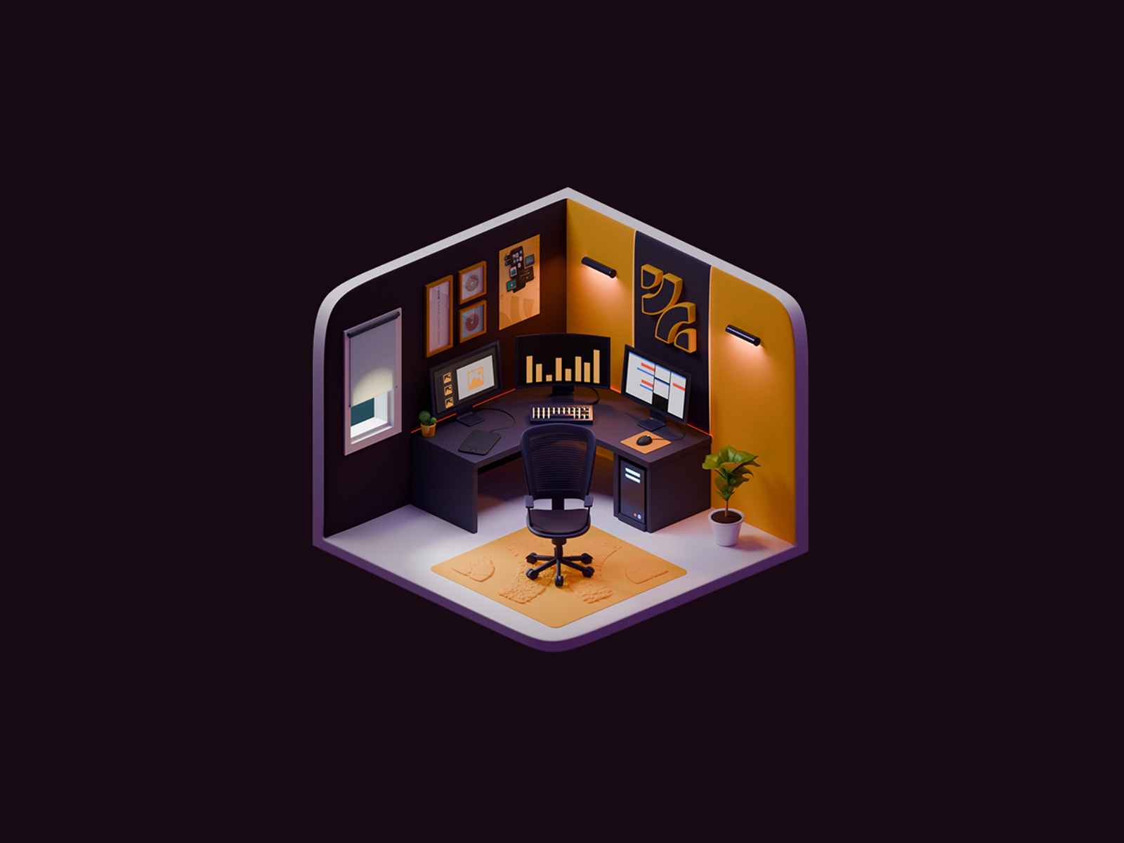 3D Isometric Office